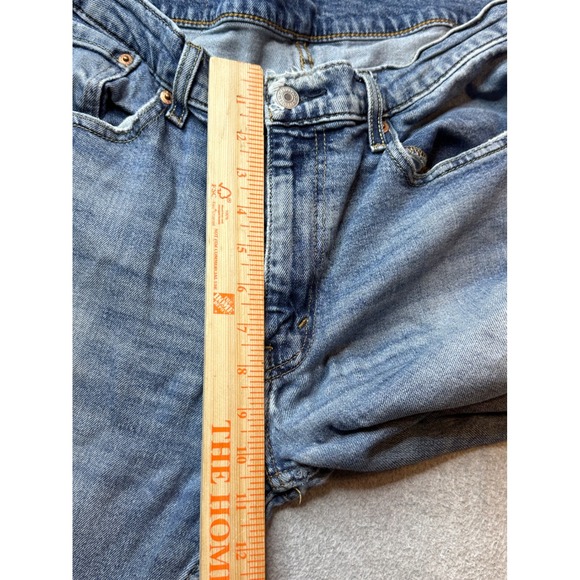 Levi's 514 Straight Fit Denim Jeans Mens Size 33x30 Actual 32x29 Blue Distressed - Picture 13 of 16
